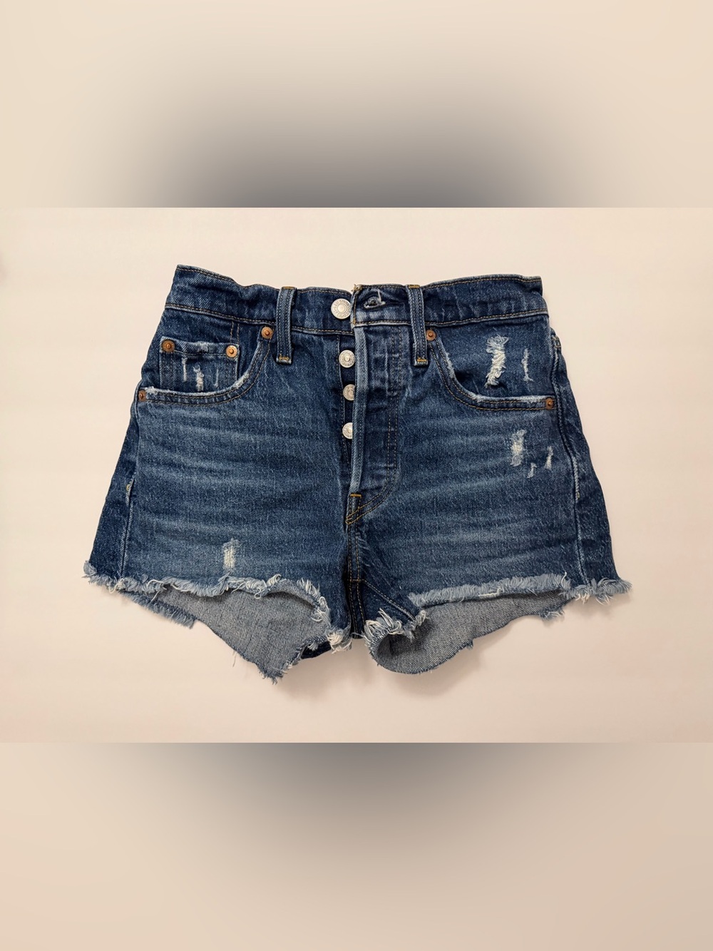 Levi’s Distressed Denim Shorts in Blue